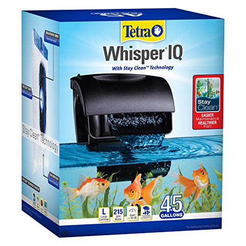 Tetra Whisper IQ Power Filter 45 Gallons, 215 GPH, With Stay Clean Technology