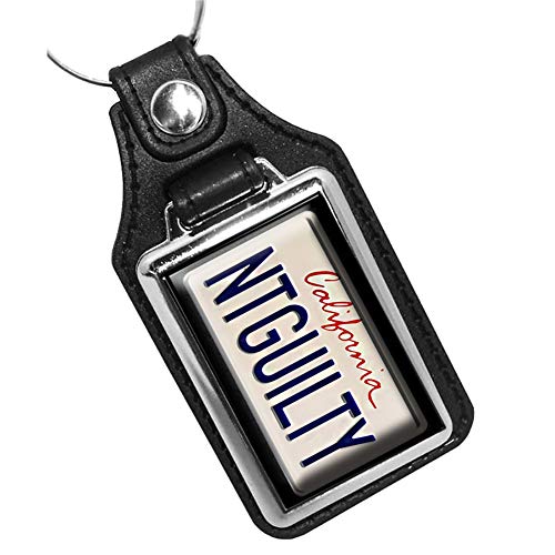 Brotherhood California License Plate Design NTGUILTY Lincoln Lawyer Keychain Key Holder Key Ring For Men Heavy Duty Car Keyring For Men and Women