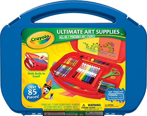 Crayola Ultimate Art Case With Easel, Kids Art Set, 85 Pieces, Gift For Kids Ages 4, 5, 6, 7 [Amazon Exclusive]