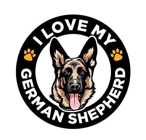 WickedGoodz I Love My German Shepherd Refrigerator Magnet - Dog Breed Magnetic Car Decal