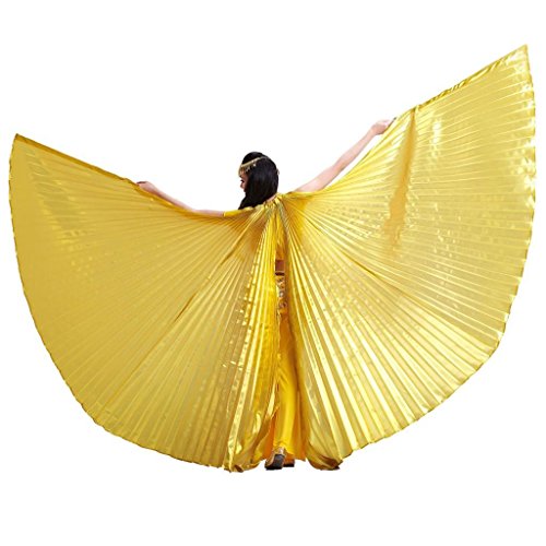 Pilot-Trade Women's Egyptian Egypt Belly Dance Costume Bifurcate Isis Wings, Gold, One Size
