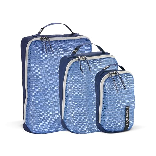 Eagle Creek Pack-It Reveal Packing Cubes Set - Durable, Ultra-Lightweight and Water-Resistant Ripstop Fabric Suitcase Organizers with Mesh Windows, Az Blue/Grey