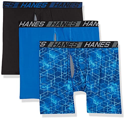 Hanes Men's X-Temp Total Support Pouch Boxer Brief, Anti-Chafing, Moisture-Wicking Underwear, Multi-Pack, Regular Leg-Marled, XX-Large