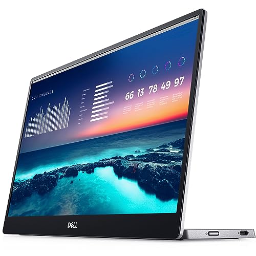 Dell 14-Inch FHD LED Portable Monitor with Dual-Screen Productivity, in-Plane Switching, USB-C Connectivity, Low Blue Light, and Display Manager Software