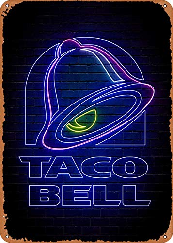 YFSIGN Taco Bell - Retro Metal Tin Sign Vintage Plaque Poster for Home Kitchen Bar Coffee Shop 12x8 Inch, 8inch*12inch