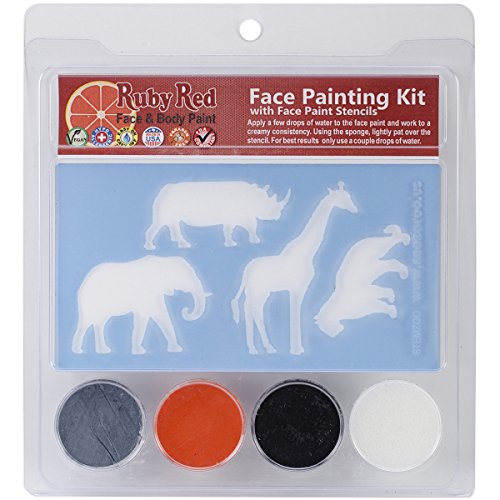 Ruby Red Face Painting Stencil Kit-Zoo