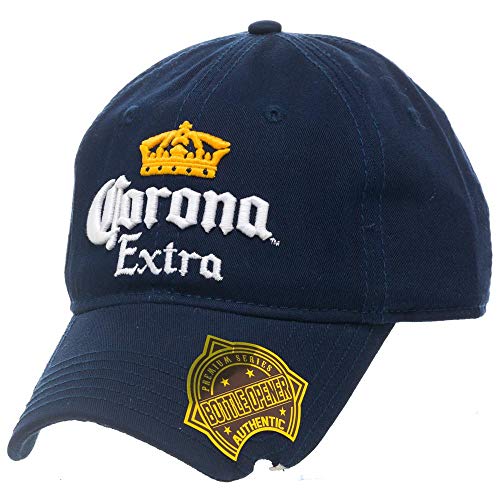 Corona Beer Crown Embroidered Logo Plain Blue Adjustable Snapback Unisex Hat for Men Women