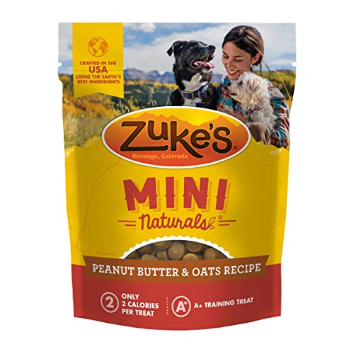 Zuke’s Mini Naturals Soft Chewy Dog Treats For Training Pouch, Natural Treat Bites With Peanut Butter And Oats - 16 oz. Bag
