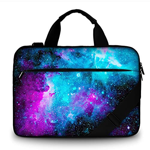 Baocool 11.6 12 12.9 13 13.3 Inches Canvas Laptop Carrying Shoulder Sleeve Carrying Case Ultrabook Protective Bag Messenger Briefcase with Side Handle (Galaxy 1)