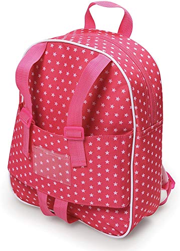 Badger Basket Toy Doll Travel Backpack Storage Bag for 18 inch Dolls - Pink/Star