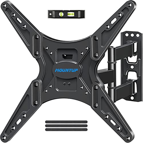 MOUNTUP TV Wall Mount Full Motion Tilting TV Mount Bracket for Most 26-55 Inch Flat Curved TVs with Swivels Articulating Arms Max VESA 400X400mm and 88lbs Fits Single Stud MU0014