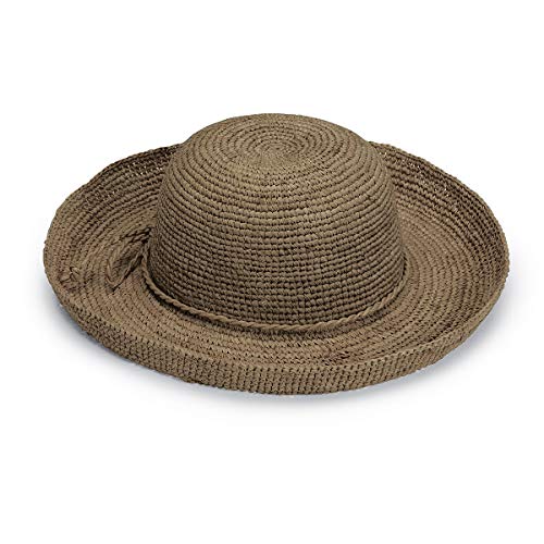 Wallaroo Hat Company – Women’s Catalina Sun Hat – Wide Brim Natural Fiber and Adjustable Sizing for Medium Crown Sizes – Chic Hat for Garden Parties, Beach Getaways and Outdoor Events (Mushroom)