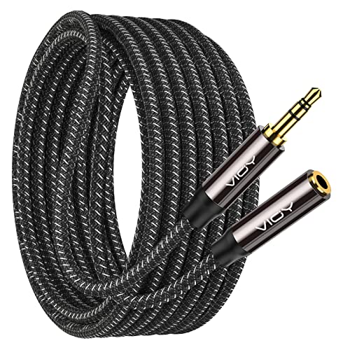 VIOY Headphone Extension Cable 20FT,[Copper Shell, Hi-Fi Sound] 3.5mm Male to Female Stereo Audio Cable Nylon Braided Aux Cord for Smartphones, Tablets, Media Player…