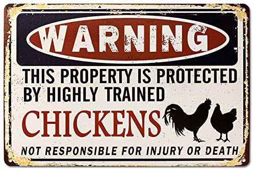 Bestylez Funny Chicken Coop Warning Sign Outdoor Chicken House Decor Gifts For Chicken Lovers 12' * 8' (219)