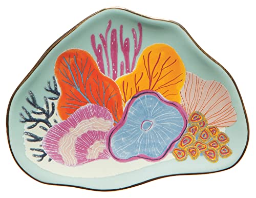 Danica Studio Neptune Shaped Ceramic Trinket Tray, W4.25 x L3.25in