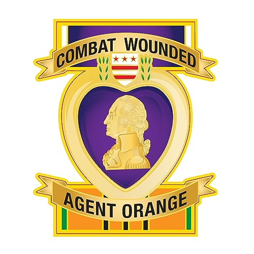Combat Wounded Agent Orange Decal 6 Inch