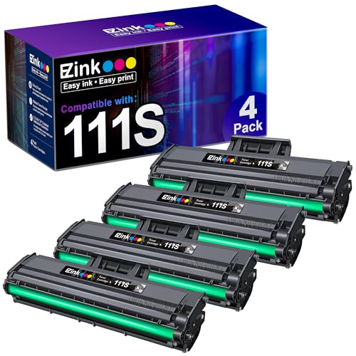 E-Z Ink (TM Compatible Toner Cartridge Replacement for Samsung 111S 111L MLT-D111S MLT-D111L to use with Samsung Xpress M2020W M2022 M2024W M2070W M2070FW Printer (Black, 4 Pack)