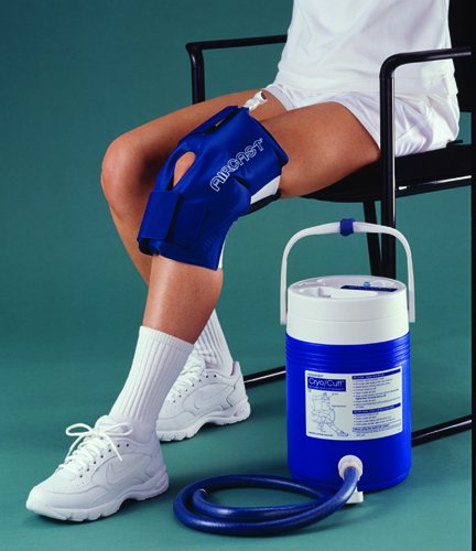 Aircast Cryo Cuff Cold Therapy Knee Solution - Blue - Large, Non Motorized, Gravity-fed System, 1count