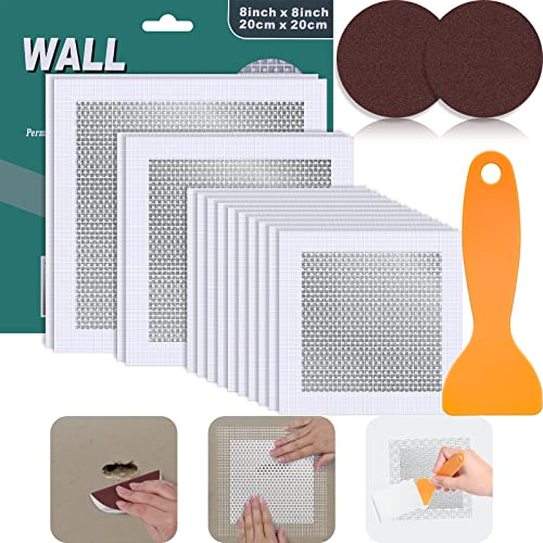 Mckanti 14 Pack Drywall Patch Kit - 4/6/8 Inch with Self-Adhesive Mesh, Heavy Duty Wall Repair for Large Holes