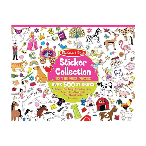 Melissa & Doug Sticker Collection Book: Princesses, Tea Party, Animals, and More - 500+ Stickers - FSC Certified