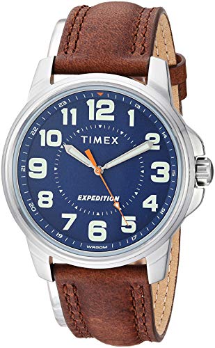 Timex Men's TW4B16000 Expedition Field Brown/Blue Leather Strap Watch