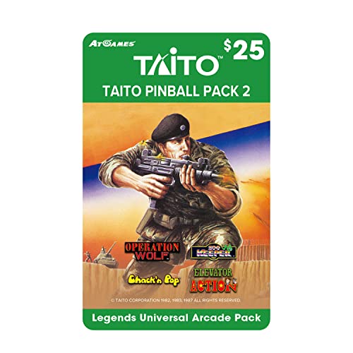AtGames Taito Pinball Pack 2 Game Card for All Legends Arcade Machines, Download and Play Taito Pinball Games Chack’N Pop, Elevator Action, Operation Wolf, Zoo Keeper