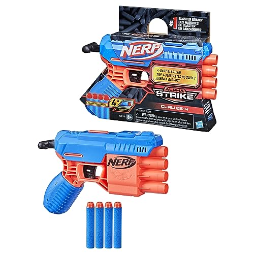 NERF Alpha Strike Claw QS-4 Blaster 4 Official Elite Foam Darts