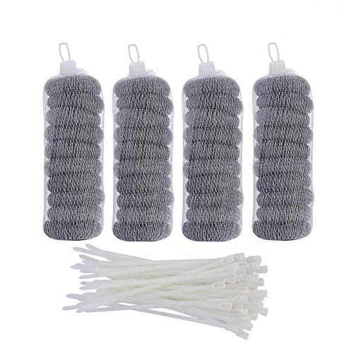 SUNHE 40 Pieces Lint Traps For Washing Machine, Snare Laundry Mesh Washer Hose Filter with 40 Pieces Cable Ties (40)