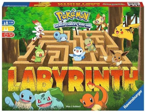 Ravensburger Pokémon Labyrinth Family Board Game for Kids & Adults Age 7 & Up - So Easy to Learn & Play with Great Replay Value,2 - 4 Players