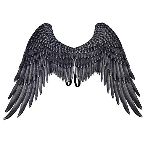 Himine Non-Woven Fabric Festive Party Angel Wings Suitable for Men and Women Decorative Wings (Black)