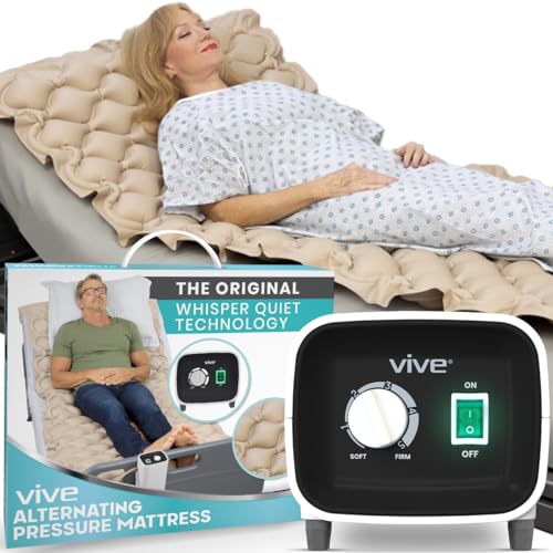 Vive Alternating Air Pressure Mattress Pad - The Original Bed Sore Prevention Solution - Hospital & Home Mattress Topper - Includes Waterproof, Heat Resistant Ulcer Cushion Pad & Whisper Quiet Pump