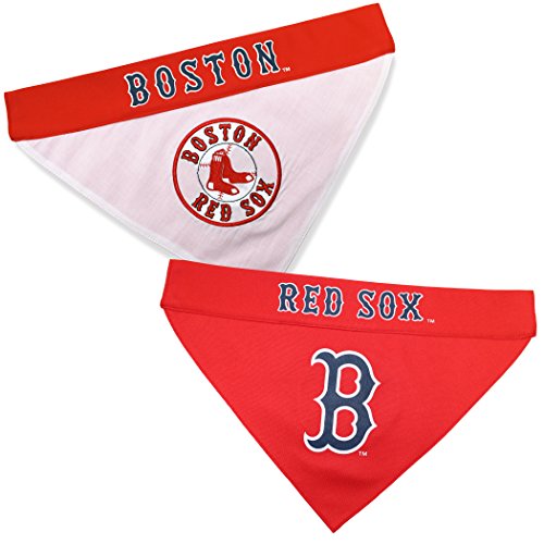 Pets First RSX-3217-S-M MLB Dog Bandana - Boston Red Sox Reversible Pet Bandana, Small/Medium, MLB Team Color