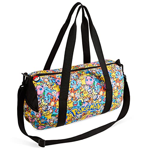 Pokemon Travel Bag for Kids Gym Bag Overnight Pikachu Sports Football Kit Holdall Bag Hand Luggage Bag Gifts for Boys (Multicolour)