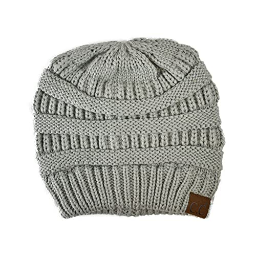 C.C Trendy Warm Chunky Soft Stretch Cable Knit Beanie Skully, Mercury