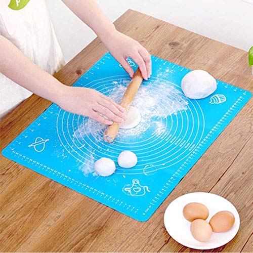 Silicone Baking Mat, Reusable Non-Stick Pastry Mat for Pastry Rolling with Measurements, Liner Heat Resistance Table Placemat Pad Pastry Board, Heat Resistant, BPA Free Easy to Clean (25x18 inch)