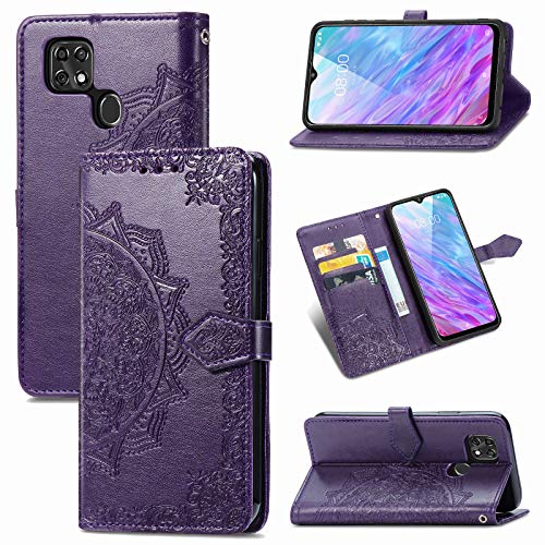 Ranyi for Consumer Cellular ZMax 10 Case, ZTE Z6250 Case, Mandala Flower Wallet Case with Credit Card Holder Kickstand Leather Flip Folio Magnetic Wallet Case for Consumer Cellular ZMax 10 -Purple