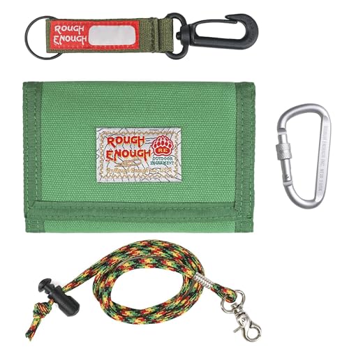 Rough Enough Kids Wallets for Teen Boys Girls Neck Lanyard Keychain Canvas Wallet for Men