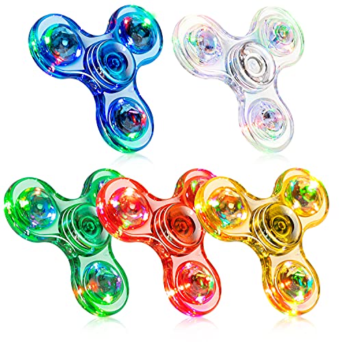 FIGROL 5 Pack Fidget Spinners｜LED Light Up Fidget Spinners for Children｜Party Favors｜Goodie Bag Stuffers Birthday Gifts Classroom Prizes