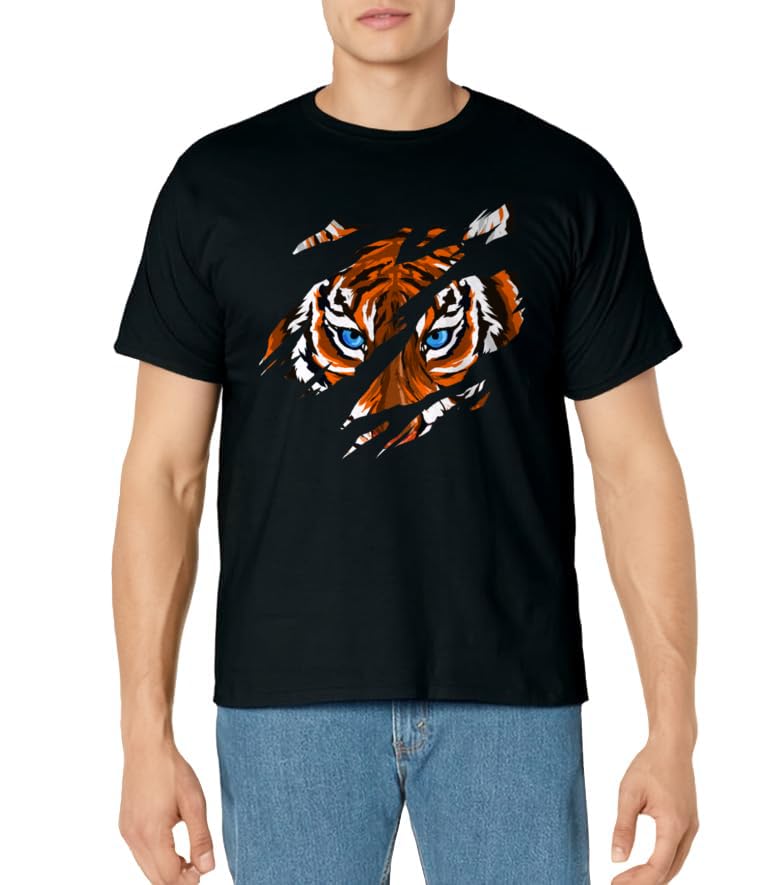 Funny Tiger Face Wild Cat Mountain Animal Men Women Kid Gift T-Shirt