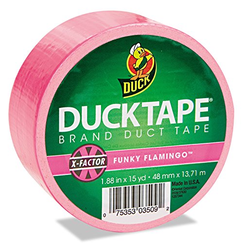 Duck Brand 1265016 Color Duct Tape, Neon Pink, 1.88 Inches x 15 Yards, Single Roll