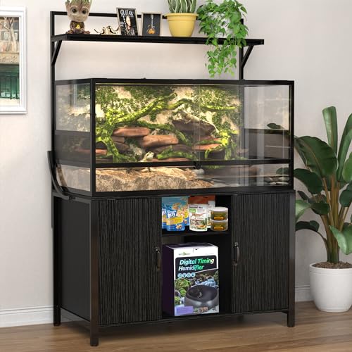 GDLF Reptile Tank Stand Terrarium Stand with Cabinet for Accessories Storage 48' X 24' Tabletop Fits up to 120 Gallon Bearded Dragon Tank, Reptile Terrarium,Turtle Tank (Stand Only)