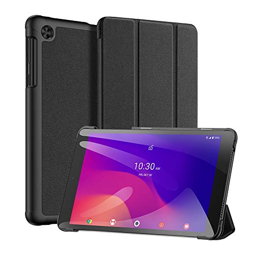 DUX DUCIS Case for Metro by T-Mobile Alcatel Joy Tab 2 8.0 Inch Tablet 2020(Model 9032Z), PU Leather Trifold Folio Shockproof Kids Stand Cover Case for Alcatel Joy Tab 2 Tablet, Black