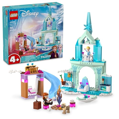 LEGO Disney Frozen Elsa’s Frozen Princess Castle Toy Set for Kids, Includes Elsa and Anna Mini-Doll Figures and 2 Animal Figures, Frozen Toy Makes a Great Birthday Gift for Kids Ages 4 Plus, 43238