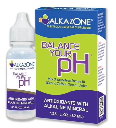 Alkazone Balance Your pH, Antioxidants Alkaline Mineral Drops, Single 1.25 Oz Pack, Portable, Yields 10 Gallons of alkaline, antioxidant Water, Unflavored, pH Balance, Hydration