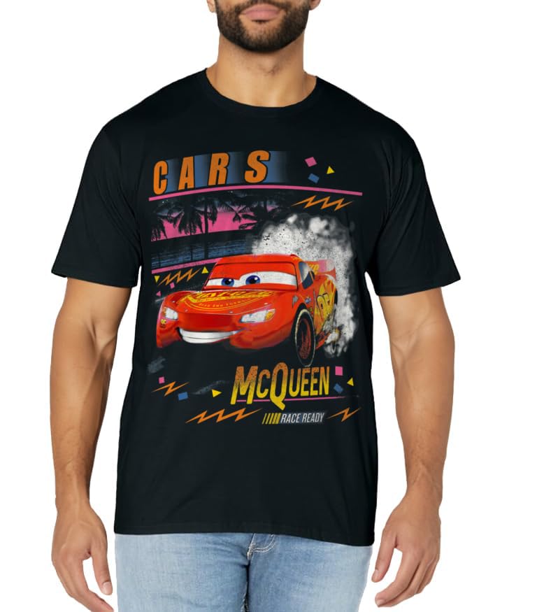 Disney Pixar Cars Lightning McQueen Palm Tree Sunset T-Shirt