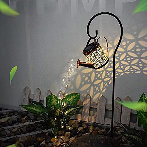 IERKEIE Solar Garden LED Light, Hollow Watering Can Lights Outdoor Decoration, Garden Stake Light for Pathway Yard Lawn Patio Landscape Decor