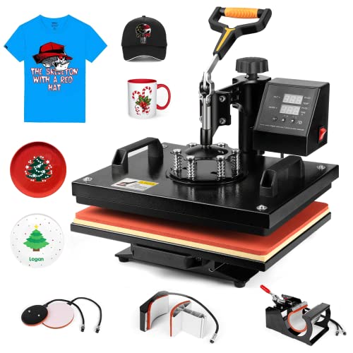 Pro 5 in 1 TUSY Heat Press, Slide Out 12x15 Swing Away Heat Press Machine, Digital Industrial Heat Press Machine for T-Shirts, Hats, Mugs, Plates (12x15 inch)