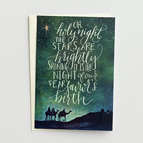 DaySpring - Oh, Holy Night - 50 Christmas Boxed Cards & Envelopes, KJV (J1478), Green