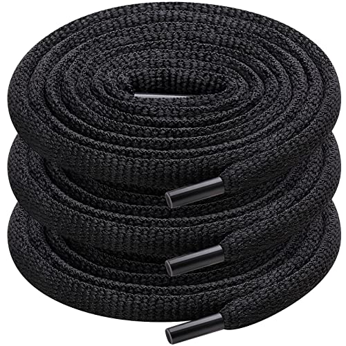 UpUGo 3 Pair Oval Shoe Laces, Half Round 1/4' Shoelaces for Athletic Running Sneakers Shoes Boot Strings