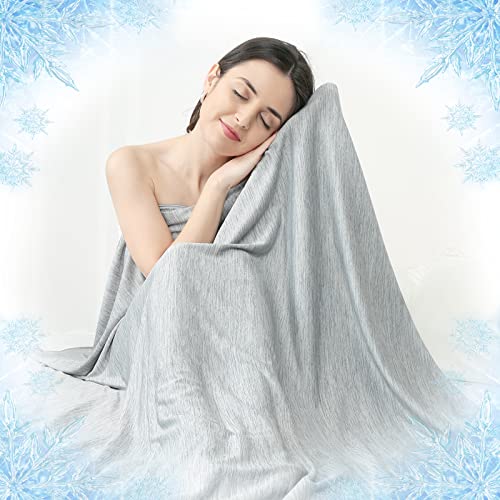 Elegear Revolutionary Cooling Blanket Twin, Absorbs Heat to Keep Body Cool for Night Sweats, Arc-Chill Cool Fiber Q-Max0.5 for Hot Sleepers, Lightweight Summer Cold Blankets for Sleeping, Grey